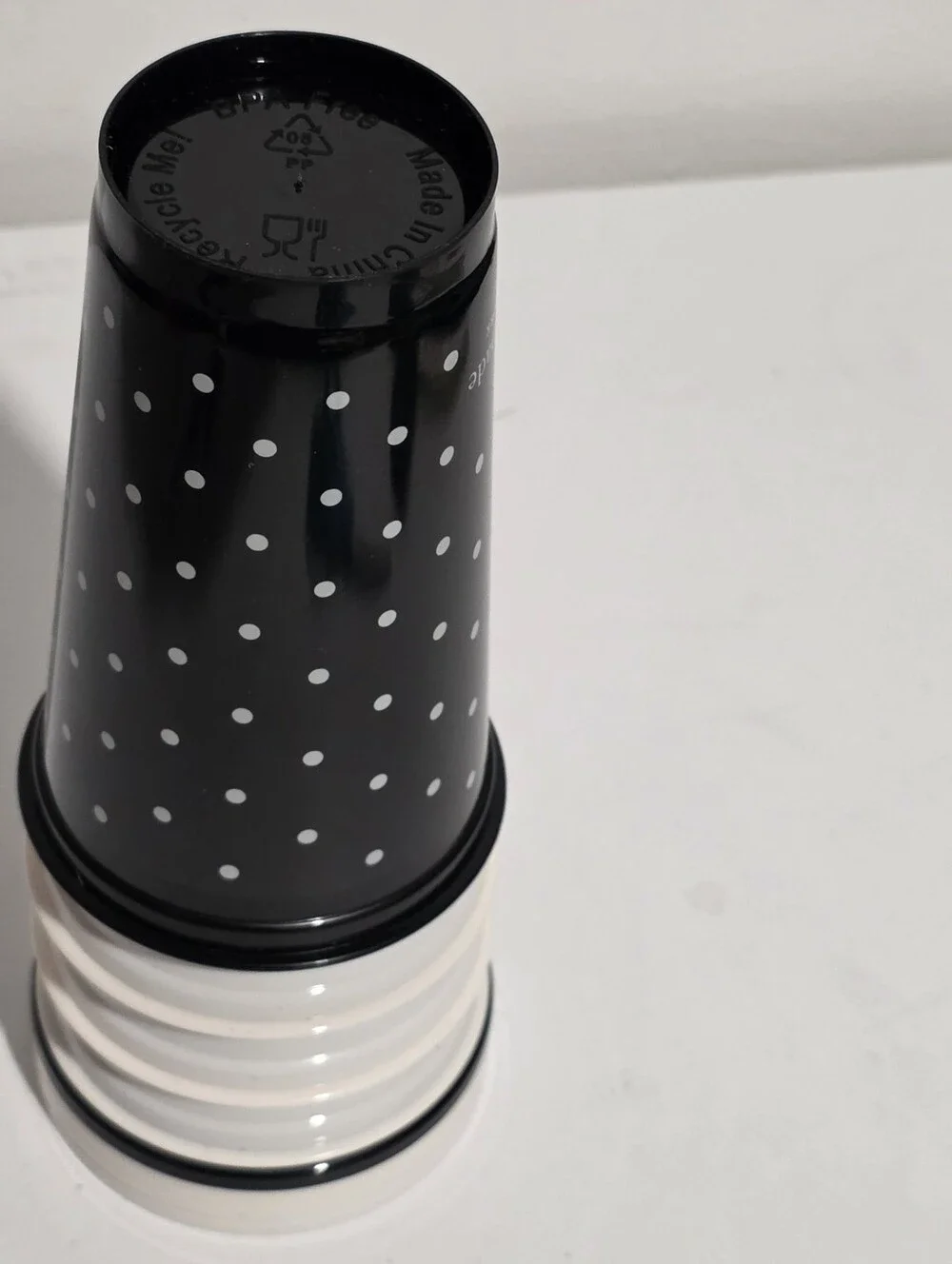 Kate Spade New York 16oz Reusable Travel Tumbler Cup Set of 4 Dots & Stripes B&W